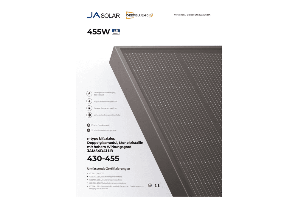 JA Solar JAM54D41 LB 440W Full Black 