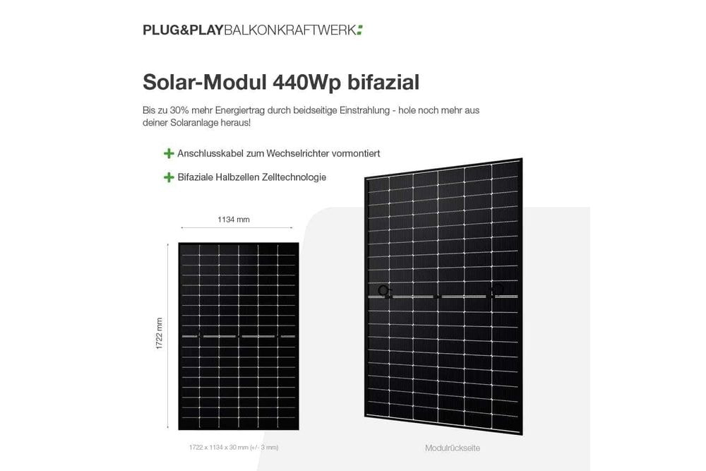 Hoymiles Balkonkraftwerk 440/400 bifazial Basic