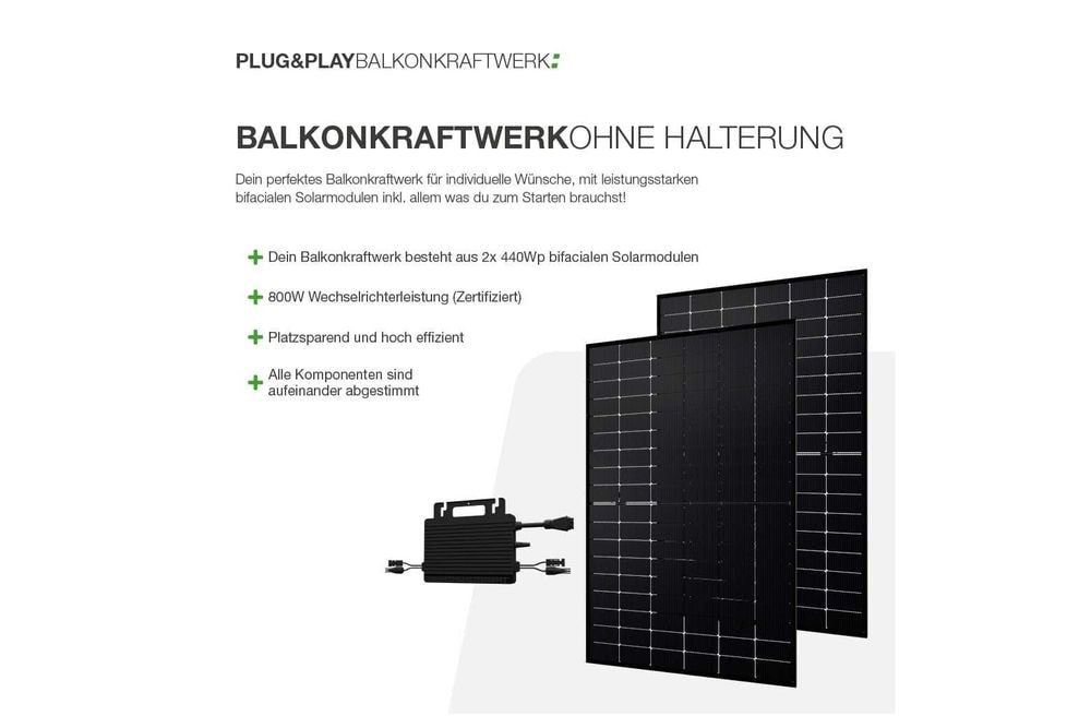 Balkonkraftwerk 880/800 bifazial Basic Set