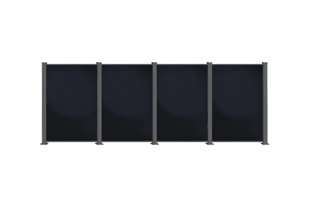 PowerPVence Solarzaun 1,85 m x 3,7 m mit drei PV Modulen