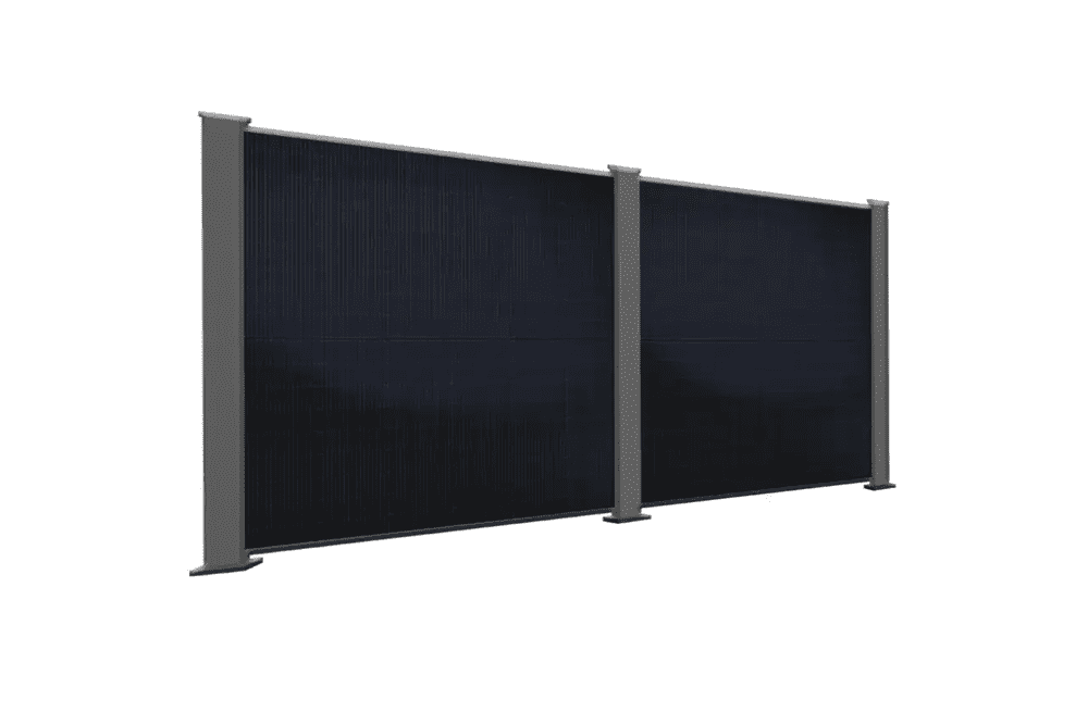 PowerPVence solar fence 1.85 m x 2.5 m with two PV modules