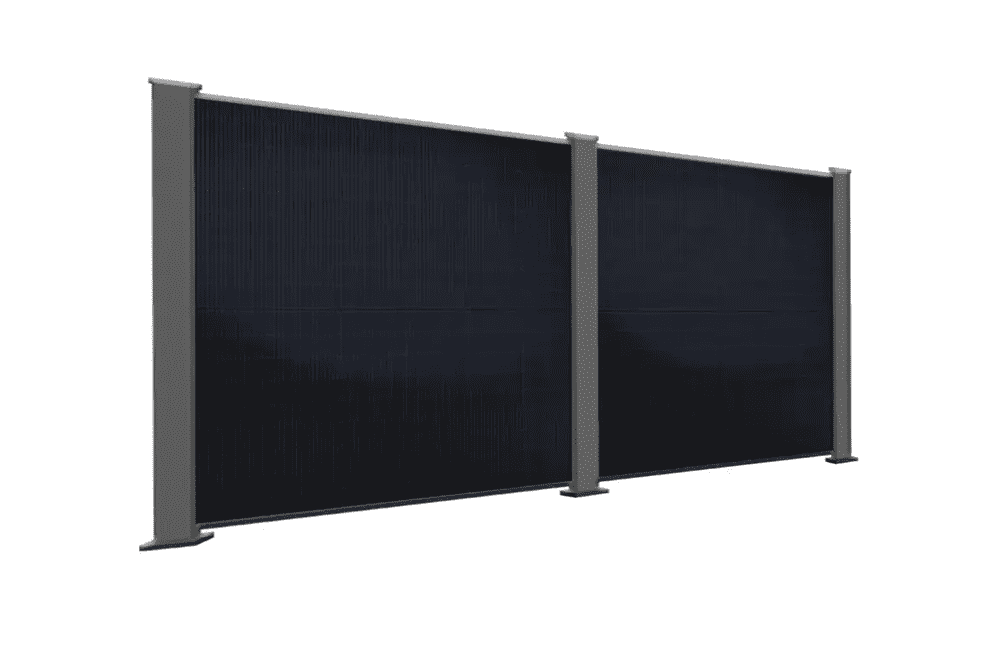 PowerPVence Solarzaun 1,85 m x 3,7 m mit drei PV Modulen
