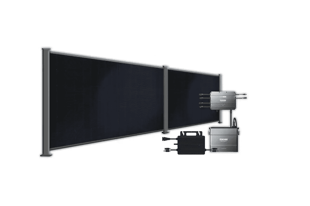 BasicPVence solar fence 1.25 m x 5.58 m with three PV modules