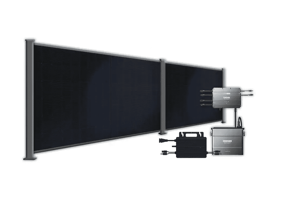 BasicPVence Solarzaun 1,25 m x 3,75 m mit zwei PV Modulen