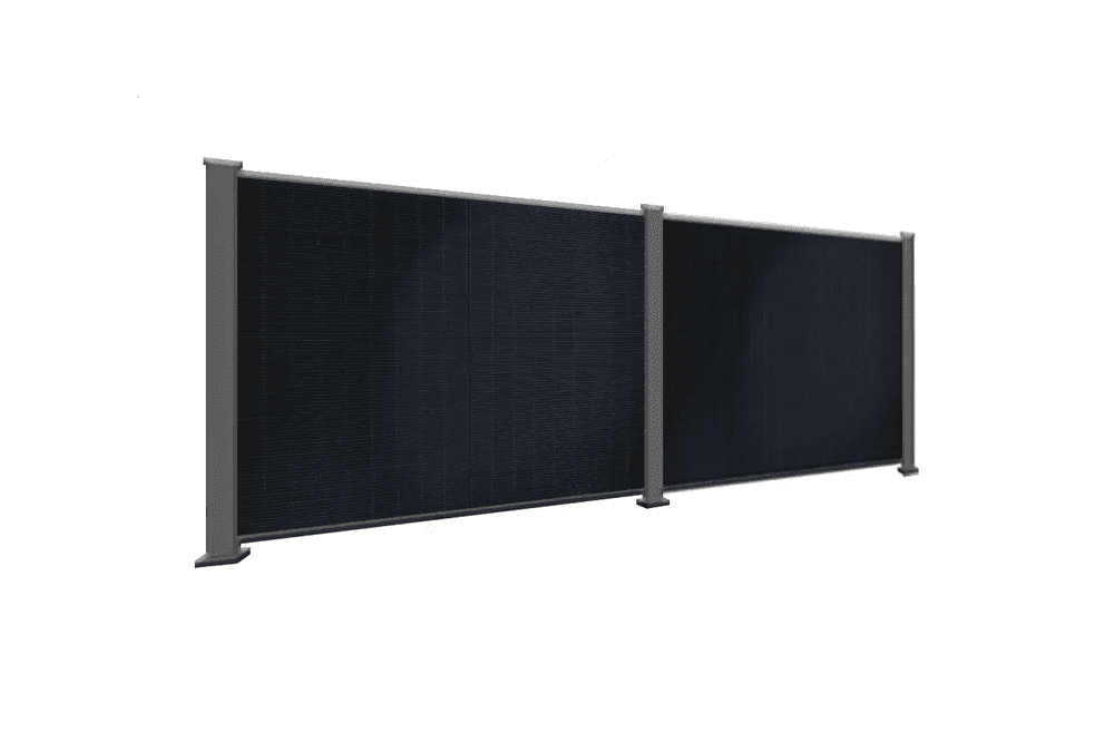 BasicPVence Solarzaun 1,25 m x 7,4 m mit vier PV Modulen