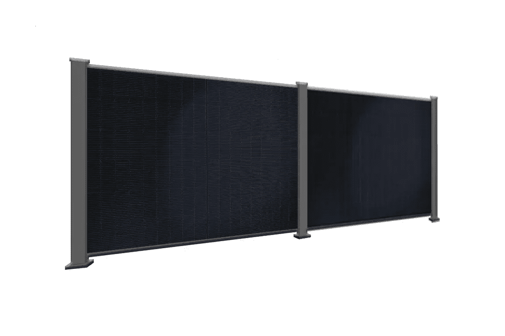 BasicPVence Solarzaun 1,25 m x 3,75 m mit zwei PV Modulen