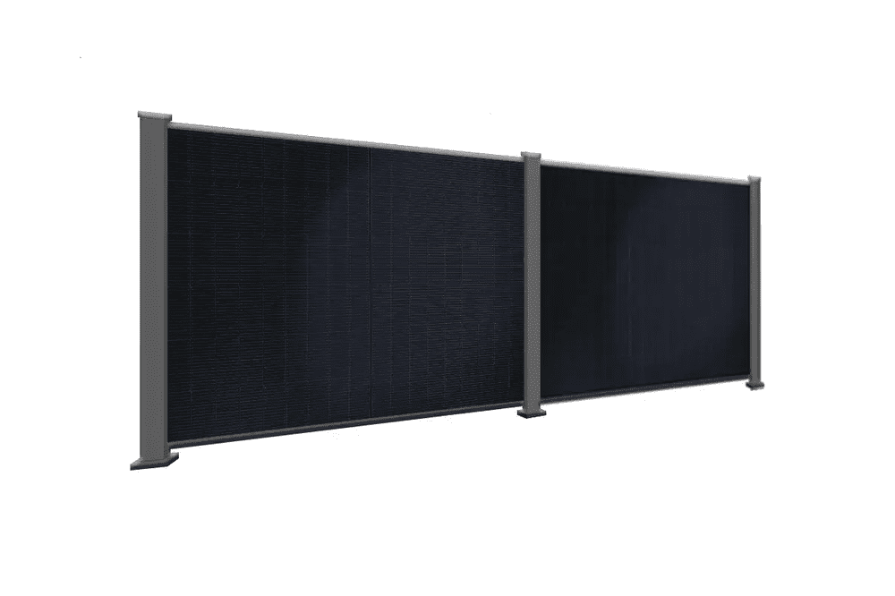 BasicPVence Solarzaun 1,25 m x 3,75 m mit zwei PV Modulen