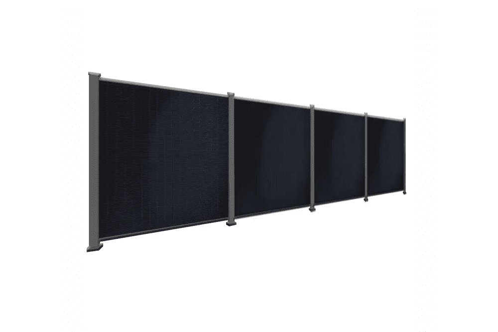 BasicPVence Solarzaun 1,25 m x 3,75 m mit zwei PV Modulen