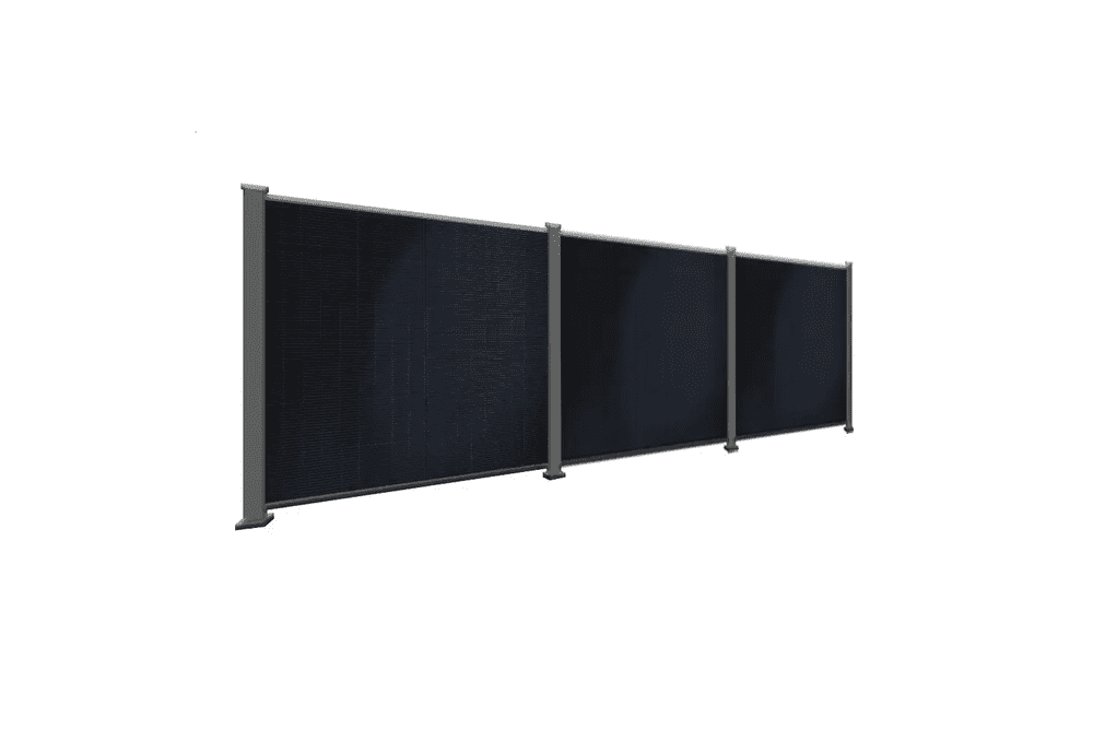 BasicPVence solar fence 1.25 m x 5.58 m with three PV modules