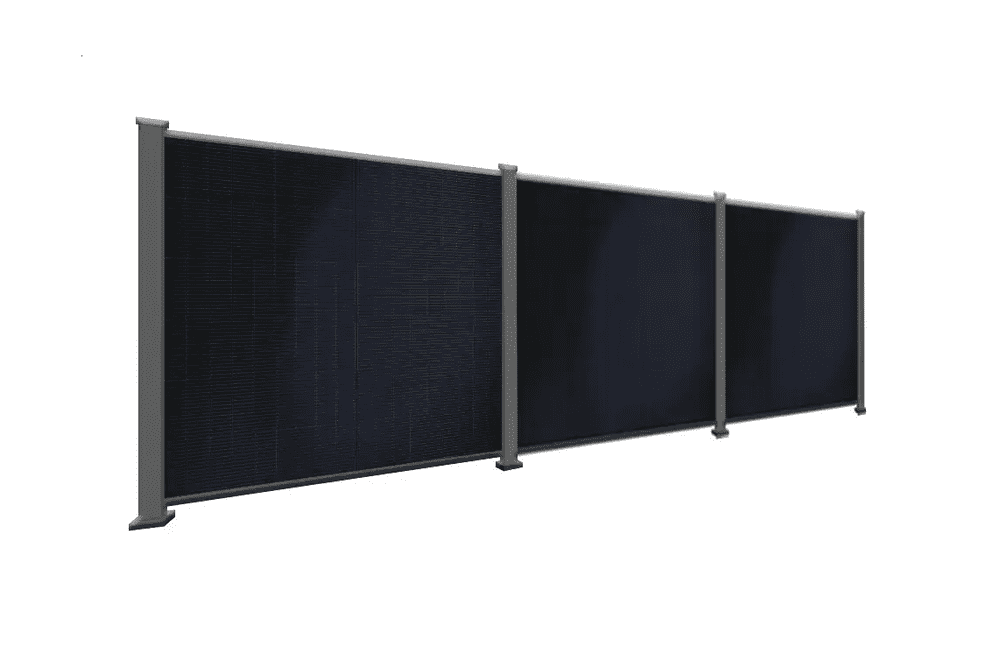 BasicPVence Solarzaun 1,25 m x 3,75 m mit zwei PV Modulen