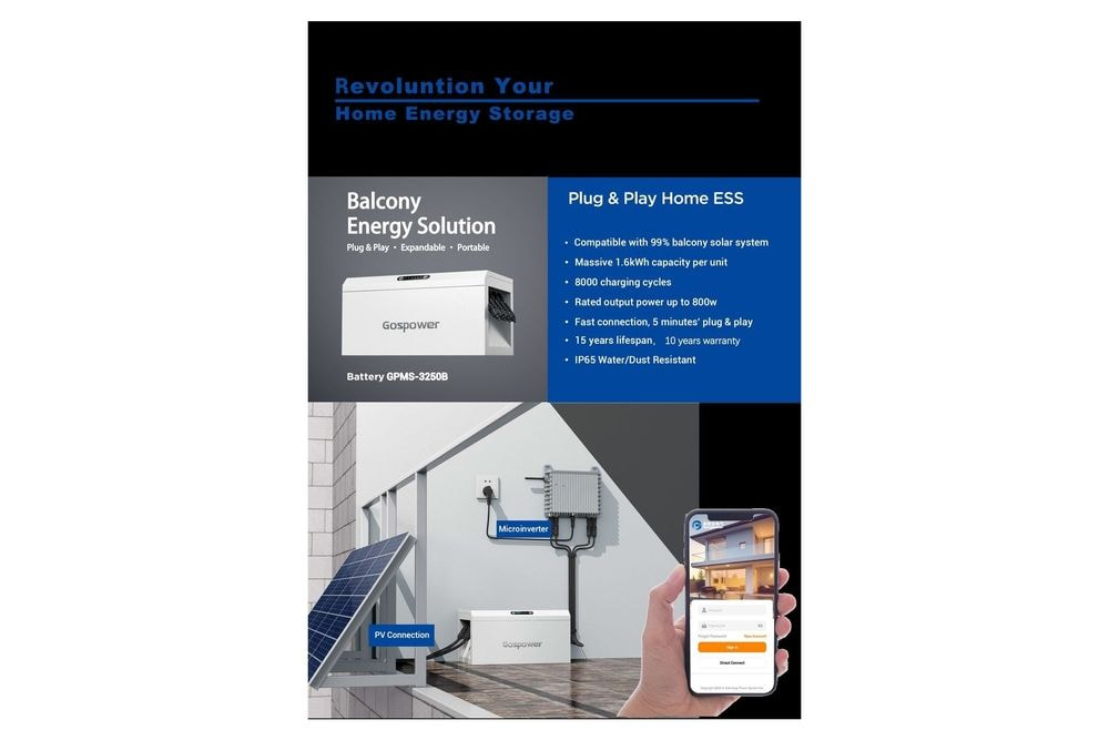 Gospower GPMS-3250B balcony power plant storage