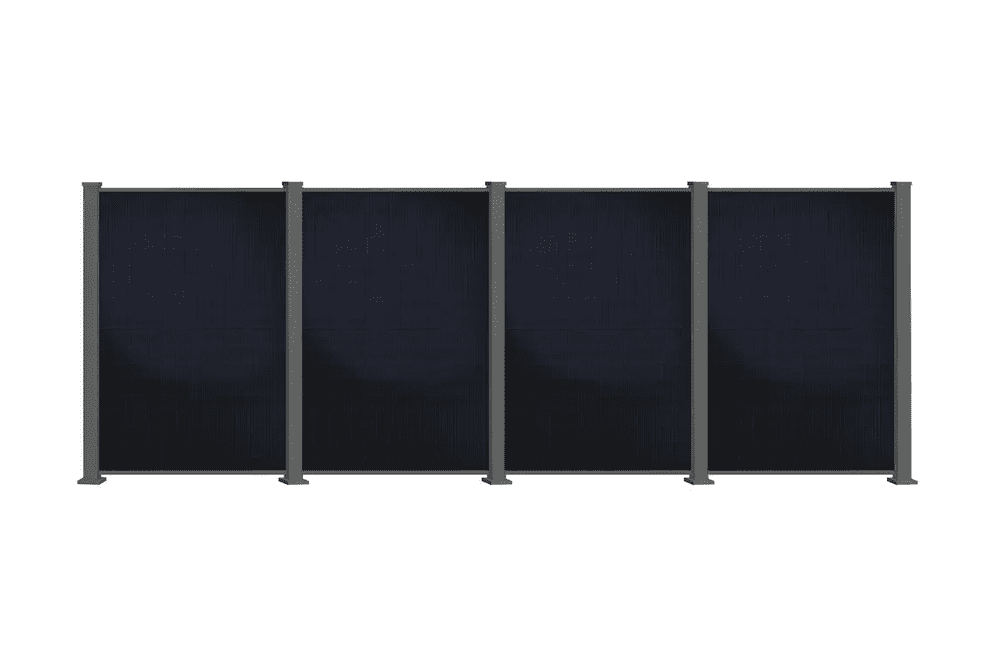 PowerPVence solar fence 1.85 m x 4.9 m with four PV modules