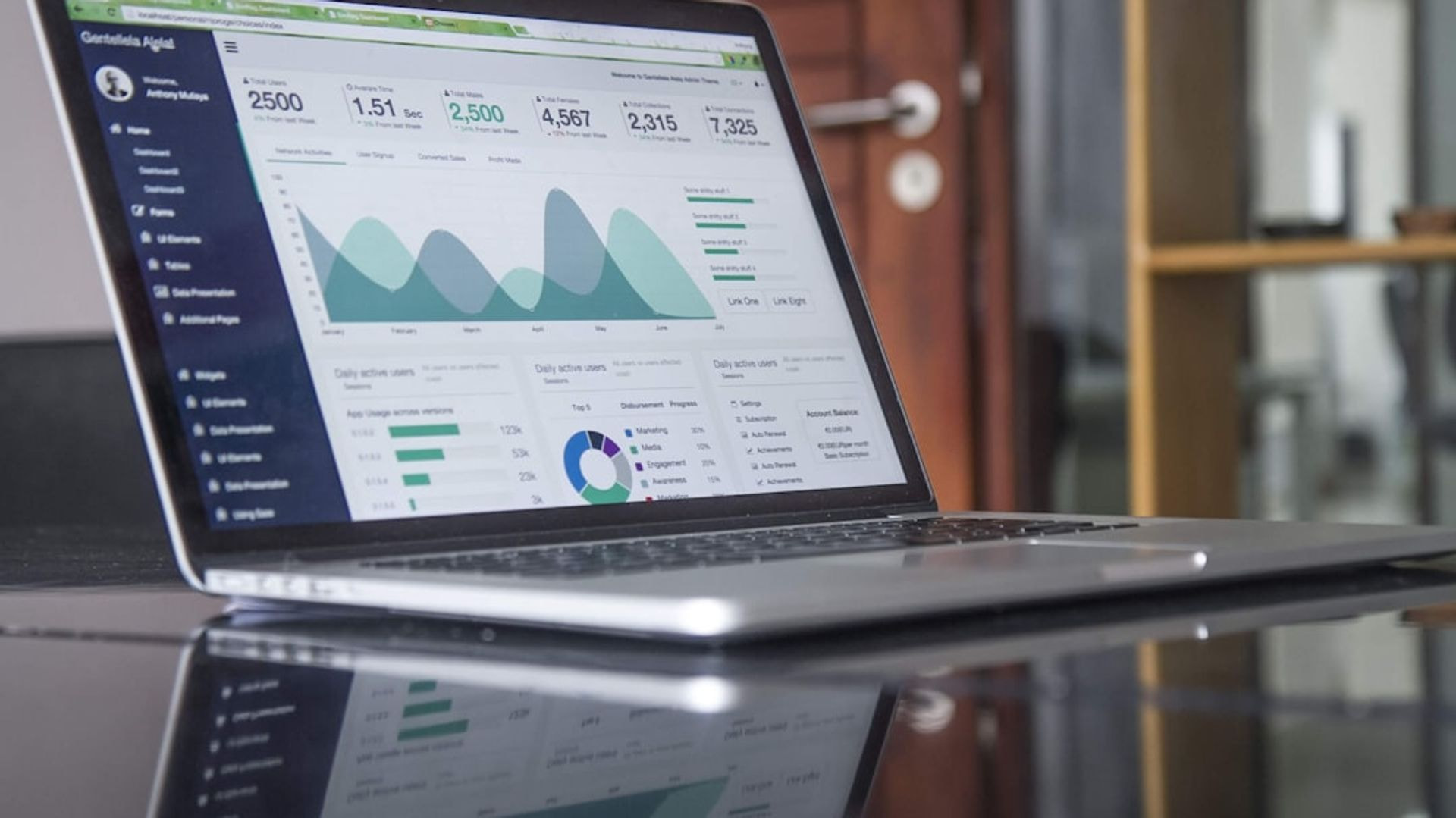 AI dashboard on laptop: Boost marketing with data-driven insights and enhanced strategies.