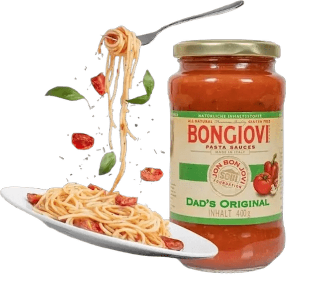 Bongiovi Pastasauce Dad’s Original auf Teller – italienische Pasta