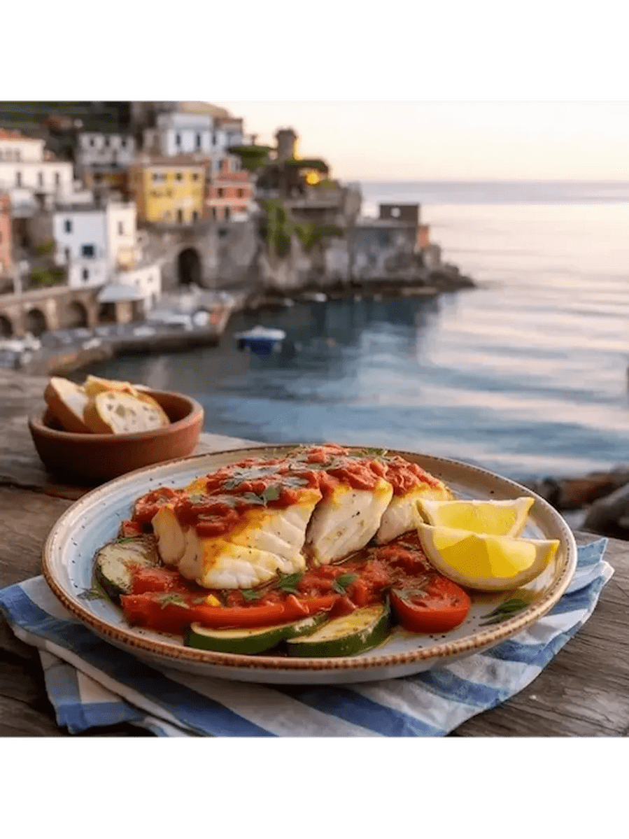 Fischfilet mit mediterraner Marinara Tomatensauce