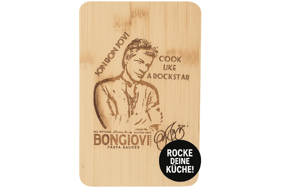 Tabla de cortar de madera estilo rock – Diseño musical para cocina