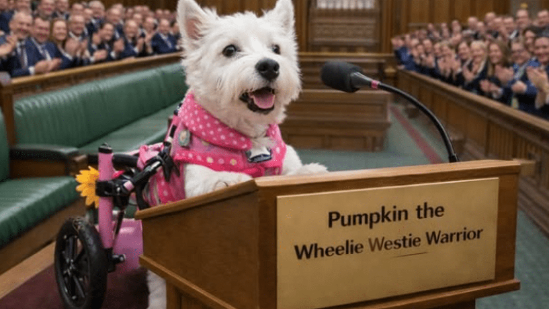 Pumpkin the wheelie Westie Warrior