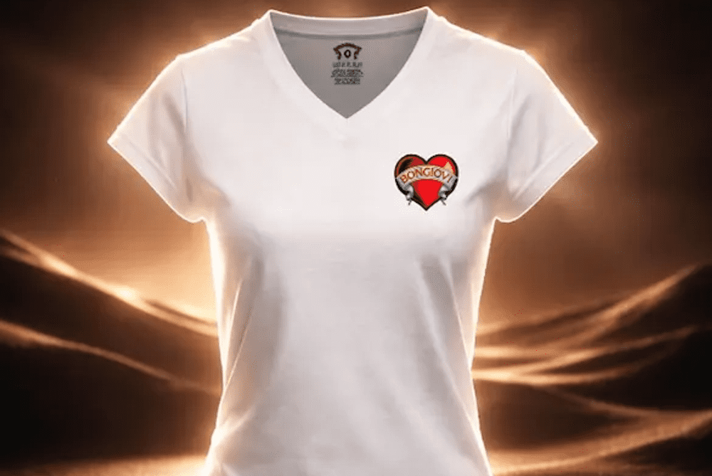 T-shirt Femme Bongiovi avec Logo Cœur (Medium)