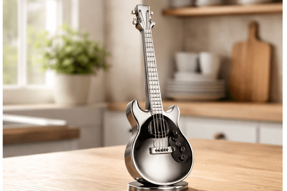 Cucchiaio Musicale con Motivo Chitarra – Design Rock per Amanti della Musica 6 pz