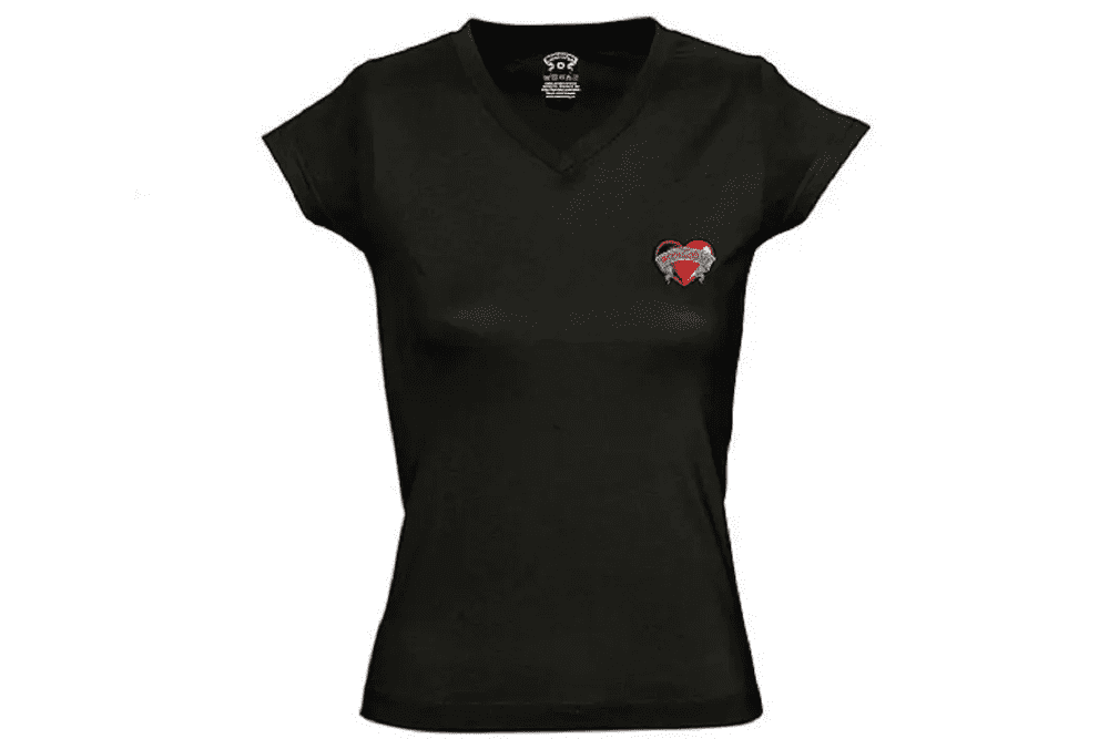 Bongiovi Designer Damen Shirt Schwarz mit Herzlogo (Large)