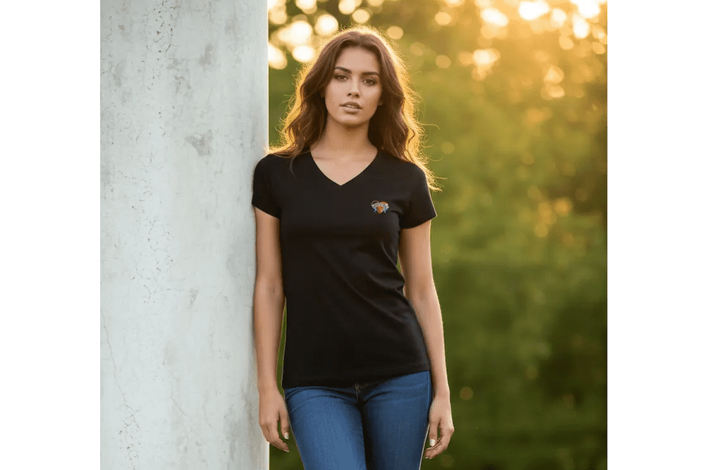 Camiseta Mujer Bongiovi Negra con Logo Corazón (Small)