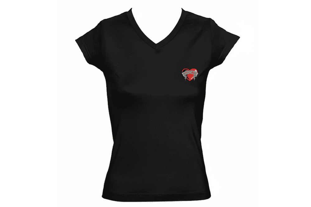 Bongiovi Designer Damen Shirt Schwarz mit Herzlogo (Medium)