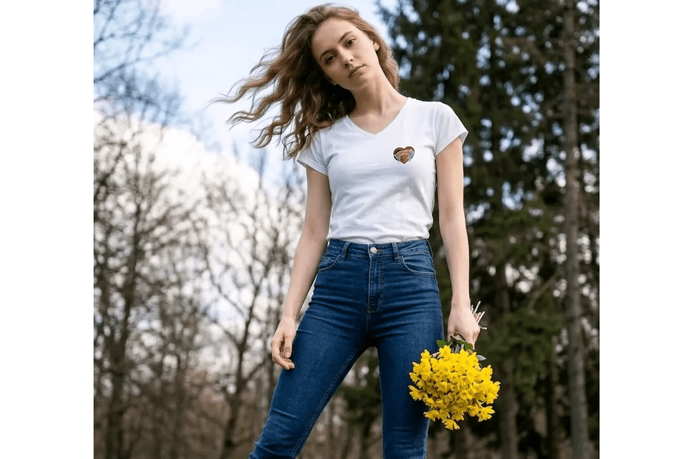 Bongiovi Designer Damen Shirt mit Herzlogo (Small)