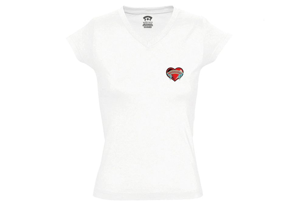 Bongiovi Designer Damen Shirt mit Herzlogo (Large)