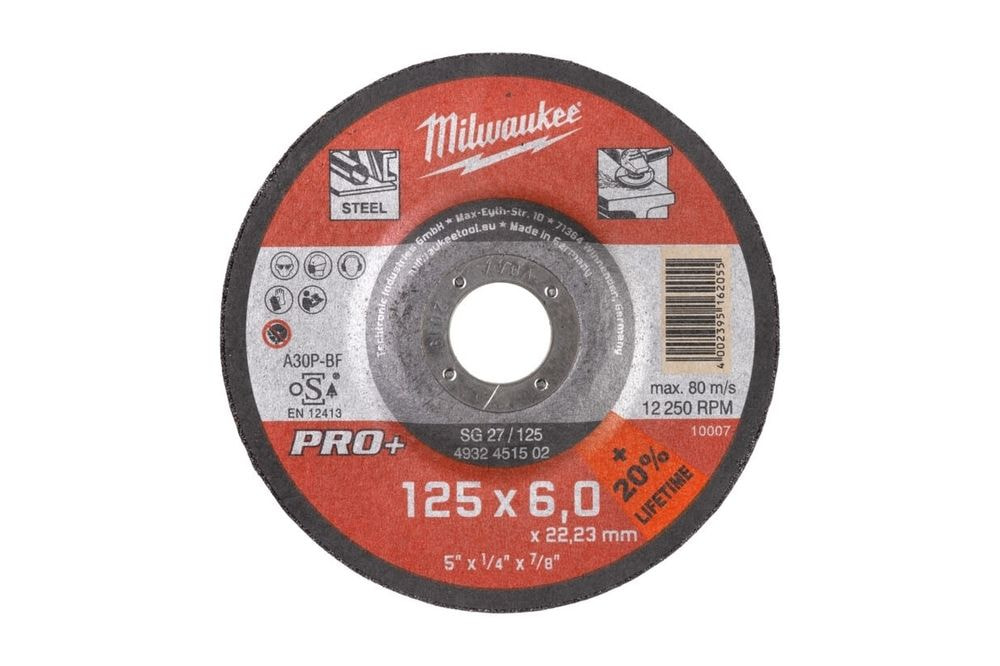 BRUSNI DISK ZA KOVINO PRO+ SG 27/125X6X22MM MILWAUKEE BRUSNI DISK ZA KOVINO PRO+ SG 27/125X6X22MM MILWAUKEE