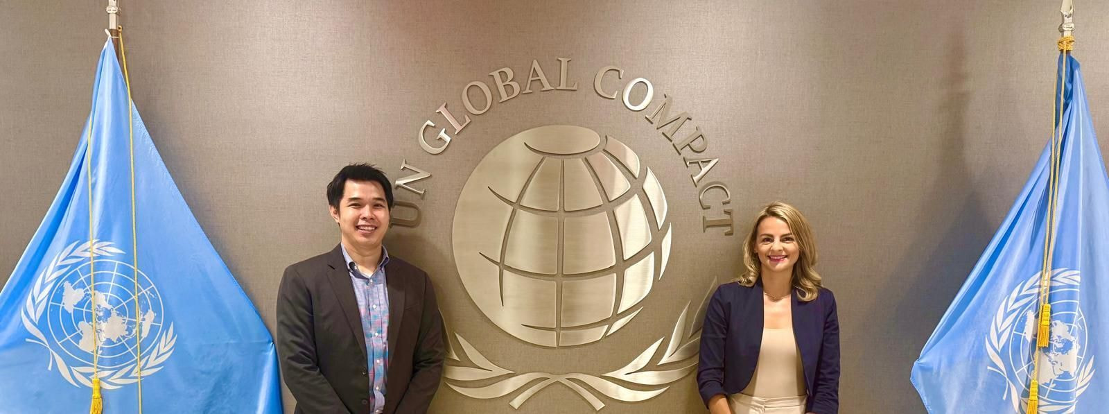 Clémence Kopeikin and Hai Tiet at UNGC HQ, New York — September 2025