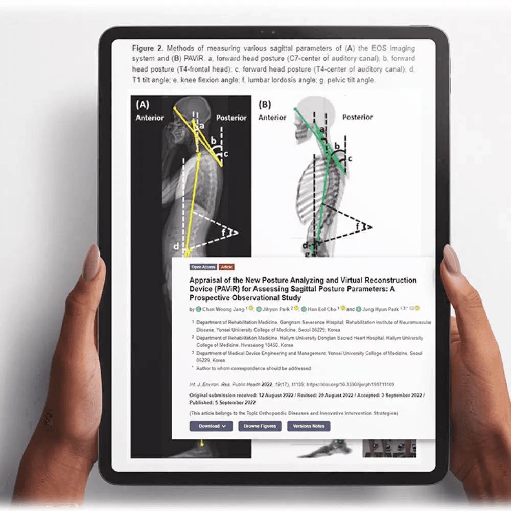 Posture analysis results on a tablet