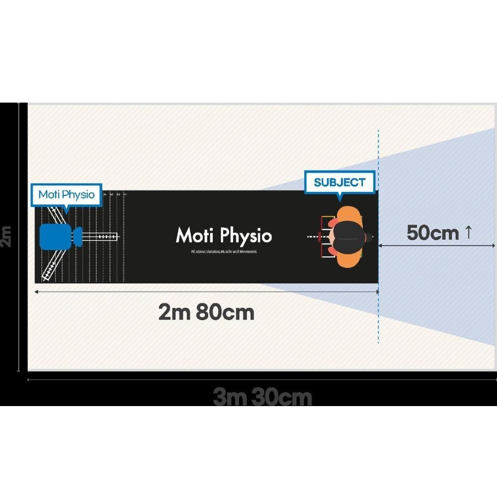 Moti Physio camera placement and distance to the mat
