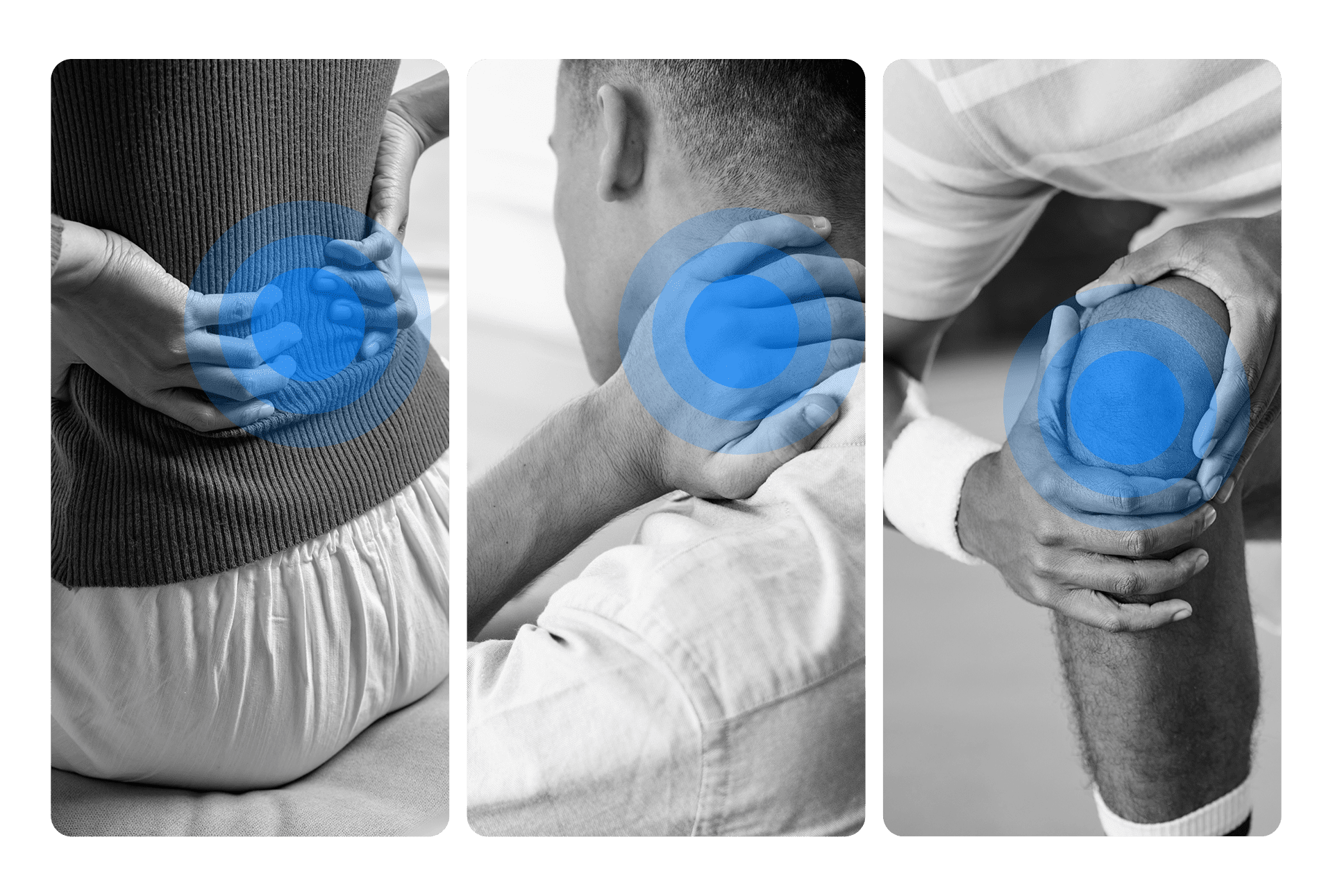 Lower back, neck and knee pain