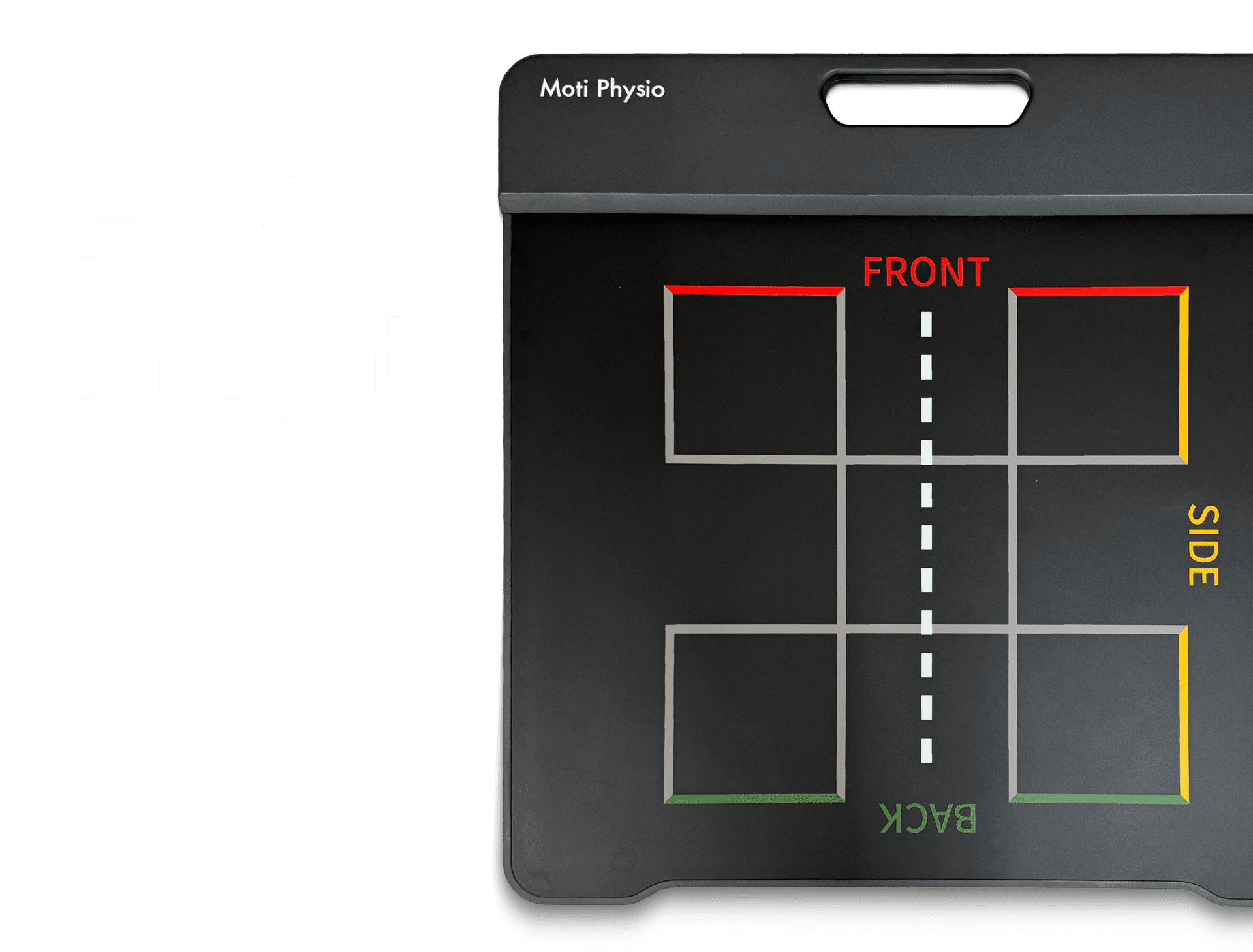 Foot Insight mat with front, back and side markings