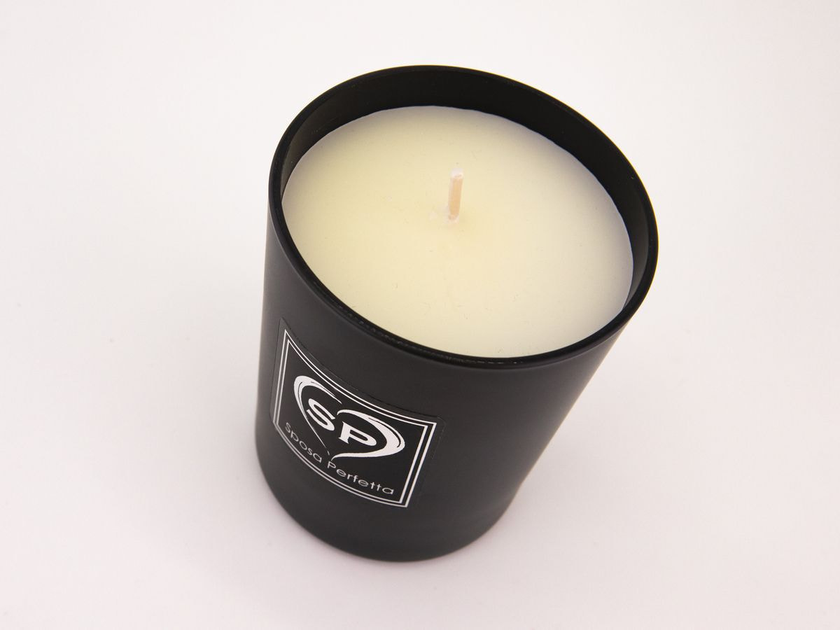 Black satin scented candle