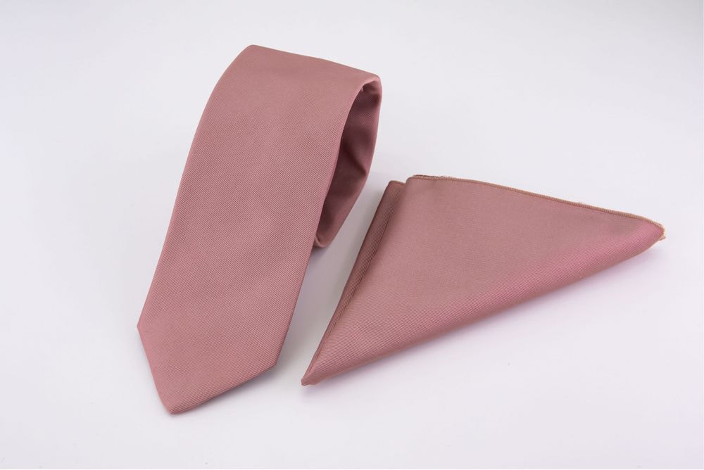 Pink tie and pocket-handkerchief