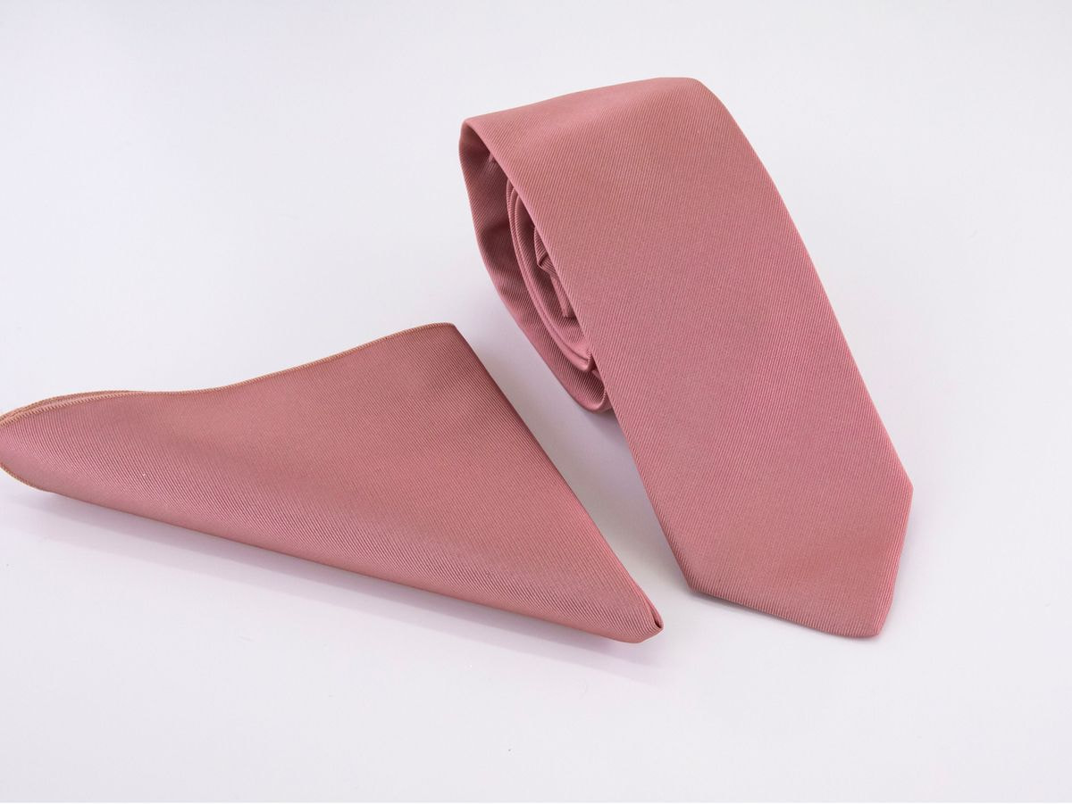 Pink tie and pocket-handkerchief