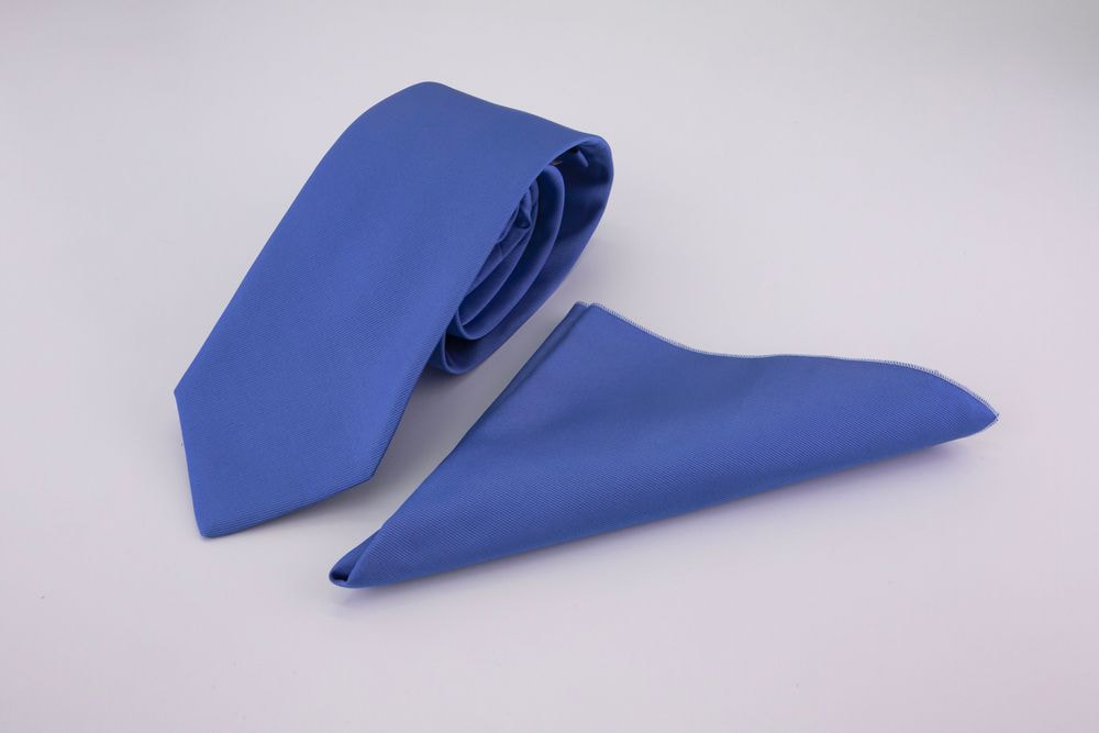 Light blue tie and pocket-handkerchief