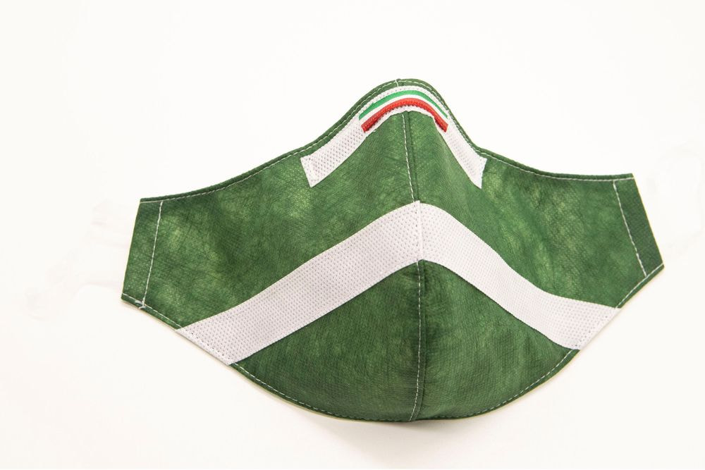 Mascherina Protettiva Fashion Lavabile Verde Bosco L E