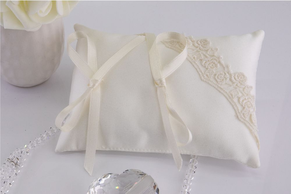 Ring bearer pillow with embroidered lace