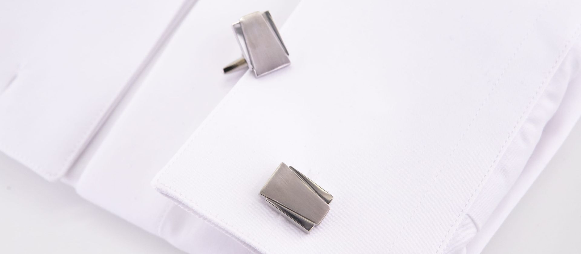 Satin stainless steel cufflinks