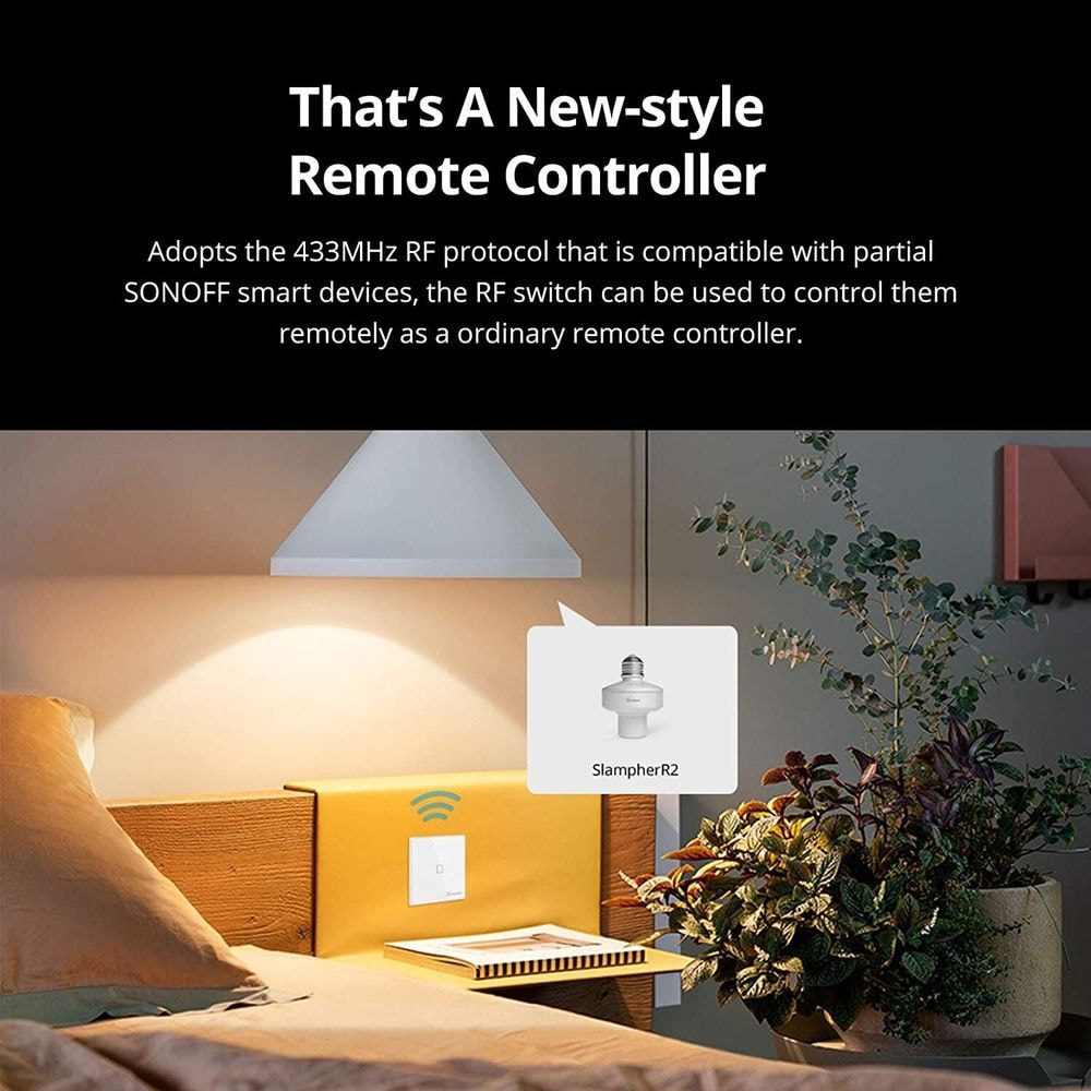 SONOFF brezžično pametno stensko stikalo 433MHz dvojno T2EU2C-RF