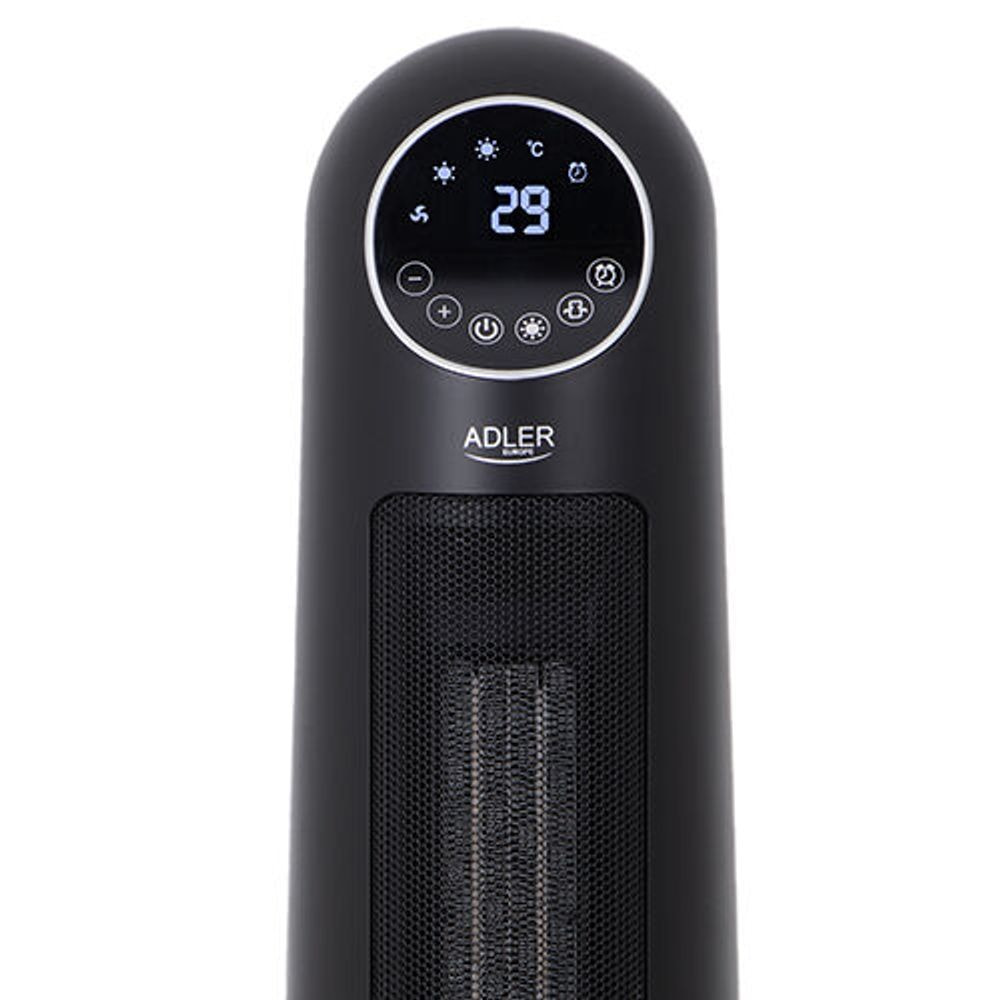 Adler keramični LCD kalorifer 2200W, stolp, črn