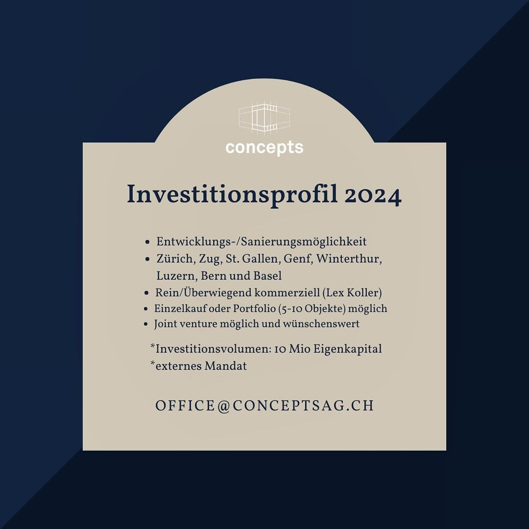 Investitionsprofil – Concepts Management AG