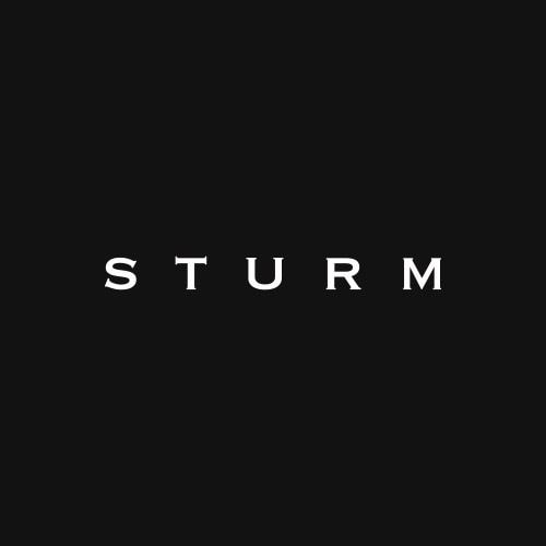 sturm-logo-white-text-black-background