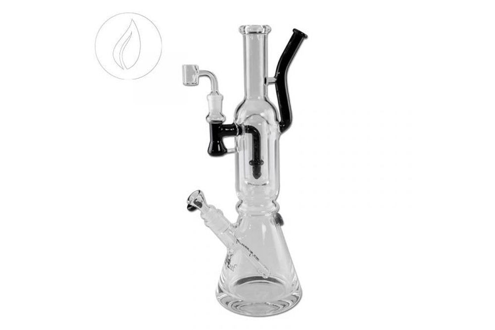 Bong Black Leaf Double Track con 2 bocchini 40cm
