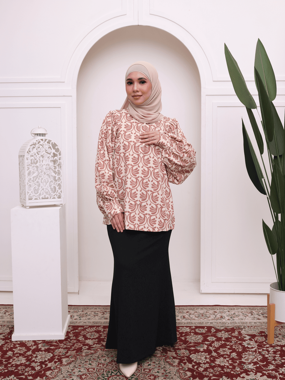 Ruffle Sleeved Blouse - Dusty Rose