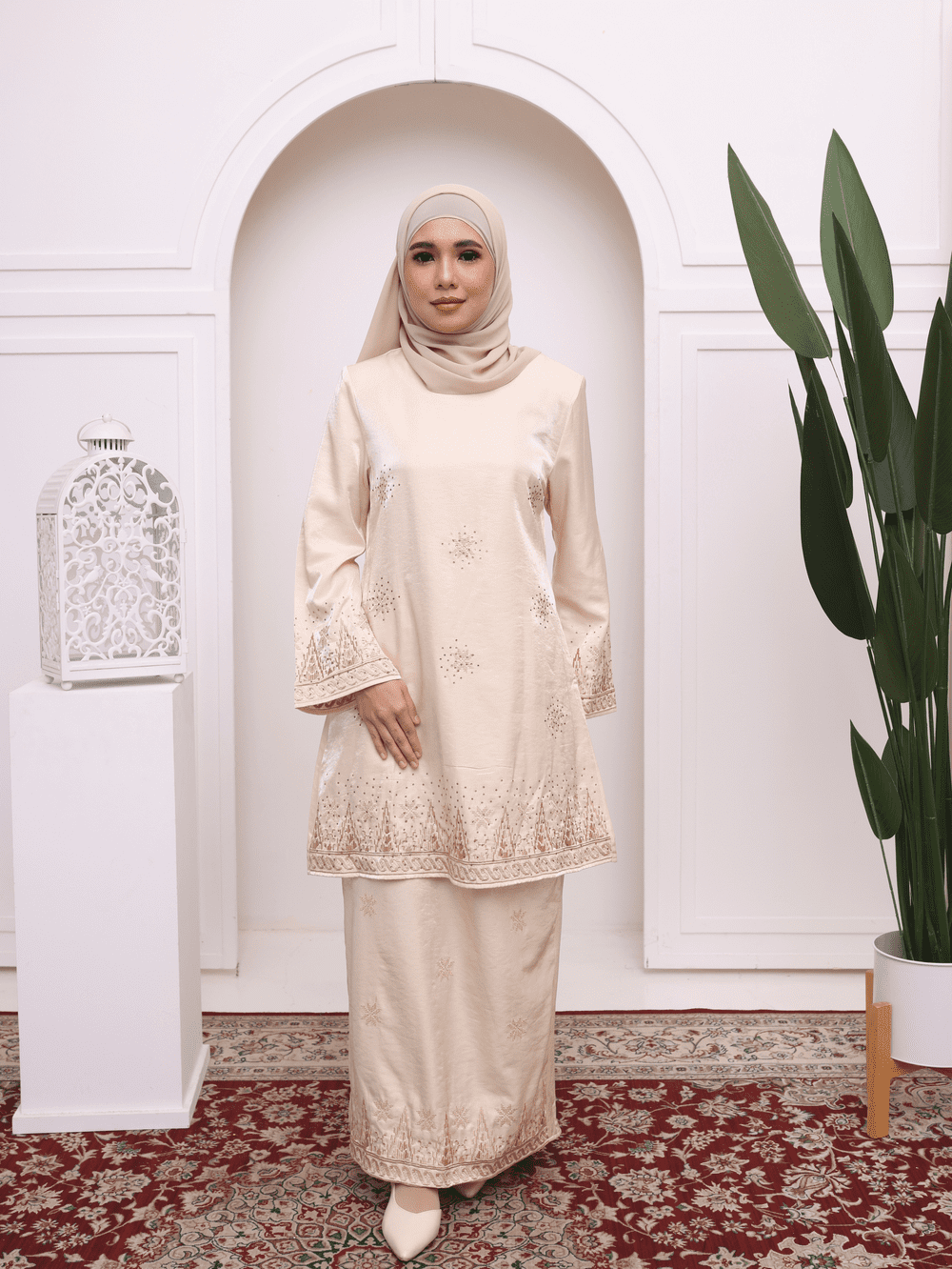 Baju Kurung Modern Riau - Buff Cream