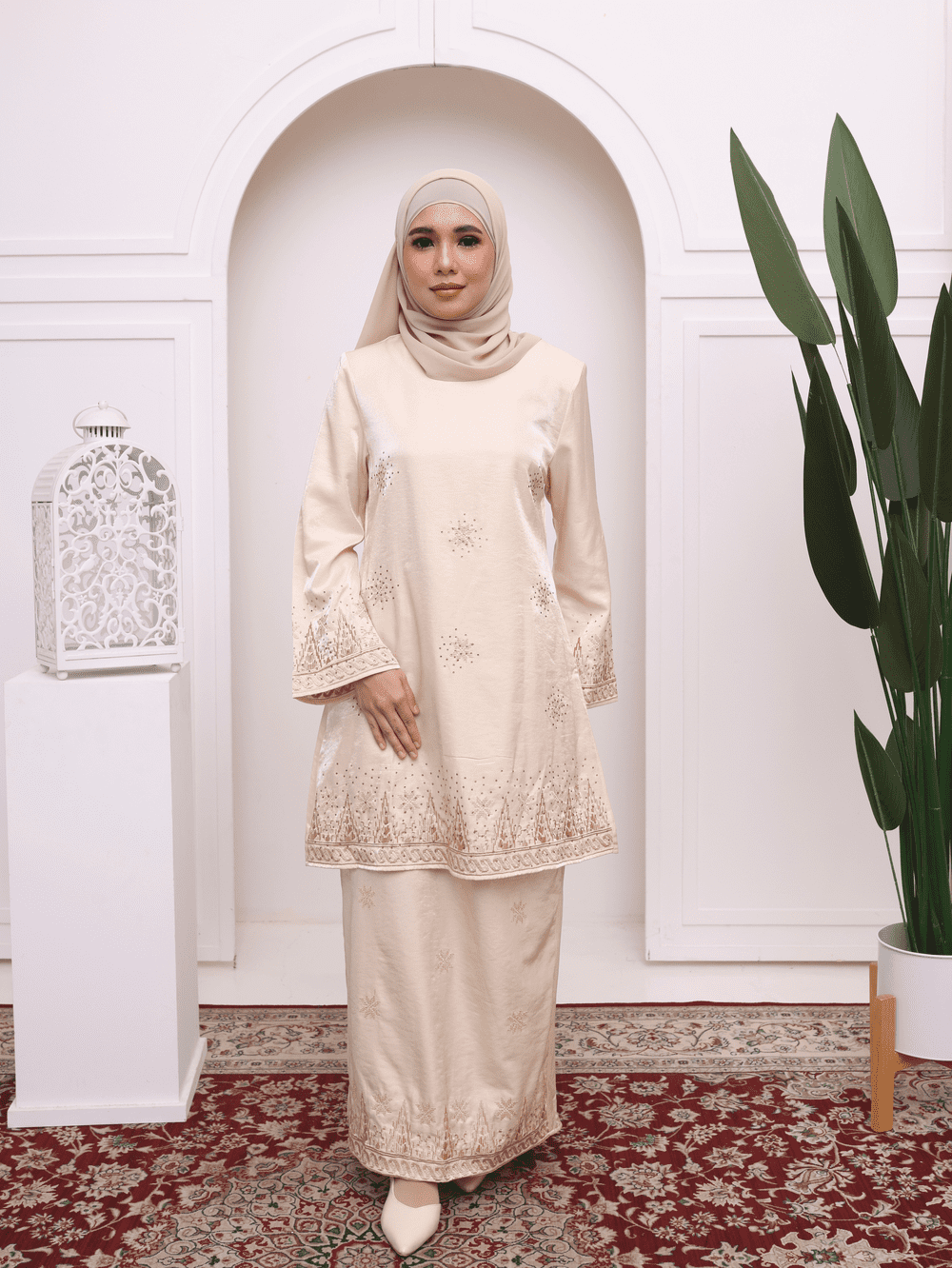 Baju Kurung Modern Riau - Buff Cream