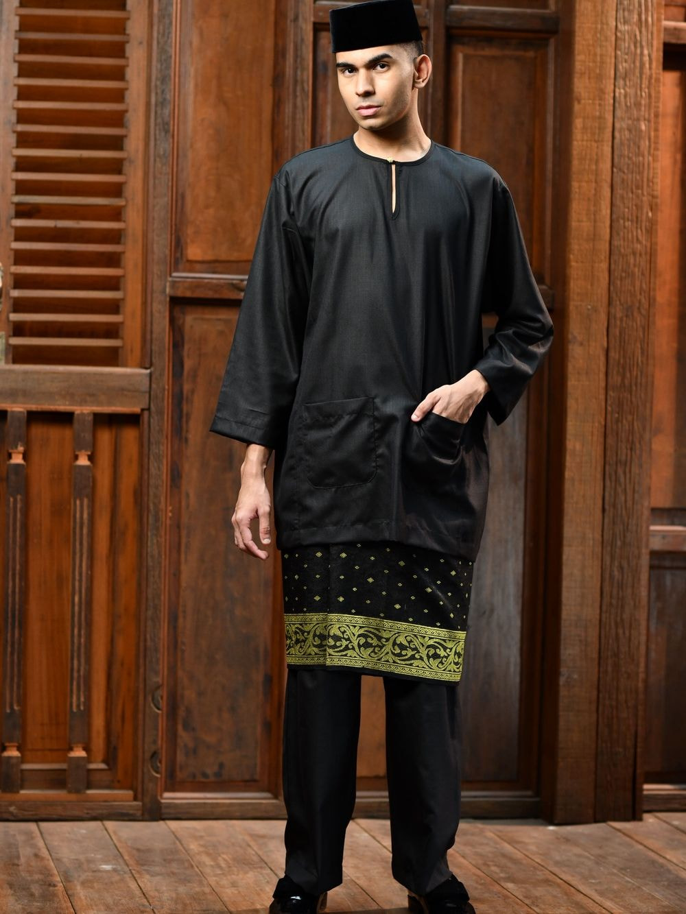 RIJAL Baju Melayu set in Black